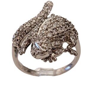 Sonia B Sterling Silver Gecko, Lizard Ring, Size 10, Signed E811